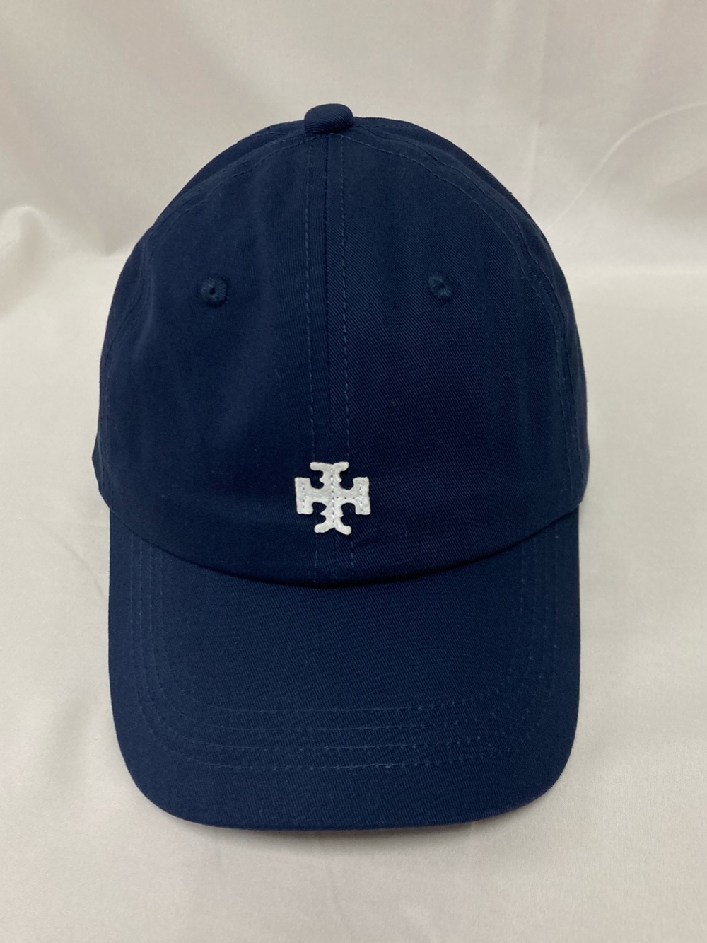 Tory Burch Navy Baseball Cap with White Logo